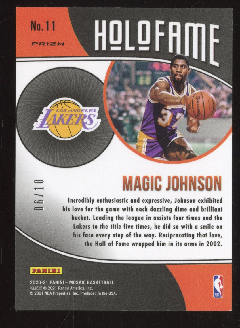 2020-21 Panini Mosaic Magic Johnson #11 HoloFame /10