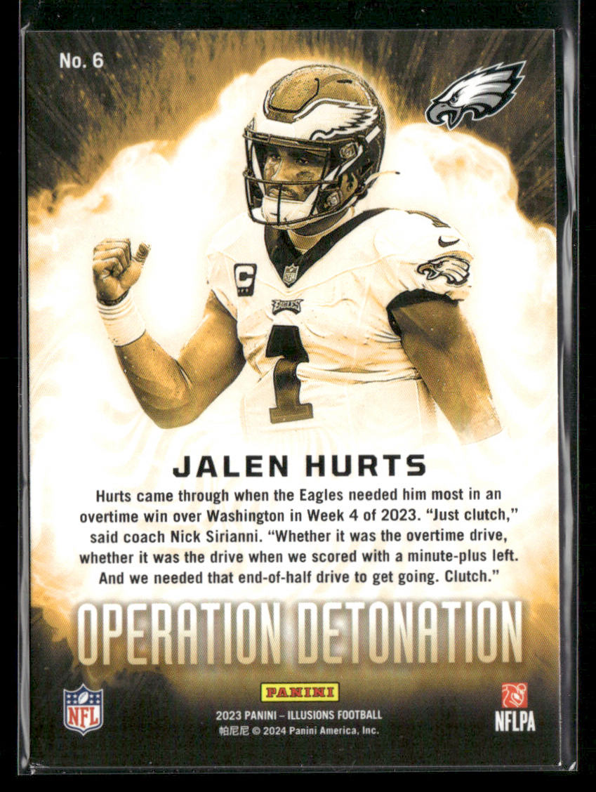 2023 Panini Illusions Jalen Hurts # 6 Operation Detonation