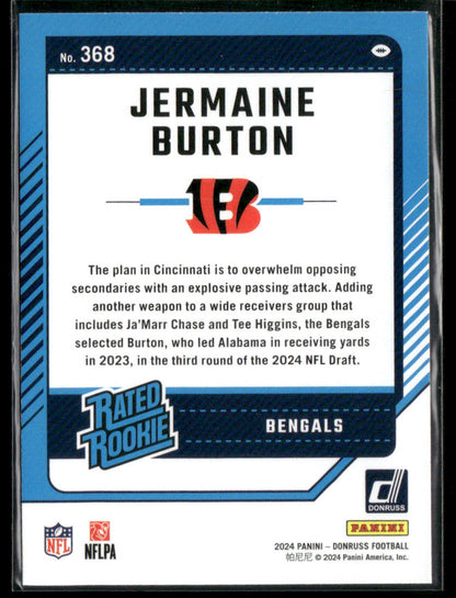 2024 Donruss Jermaine Burton #368 Rated Rookie