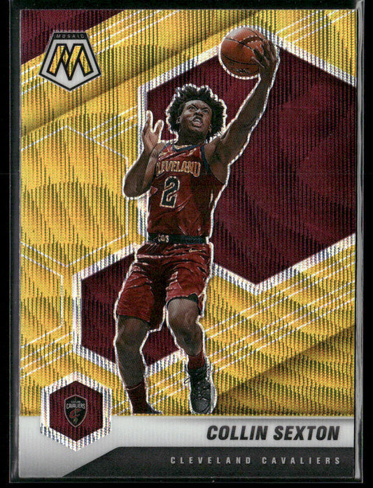 2020-21 Panini Mosaic Collin Sexton #85 Gold Wave