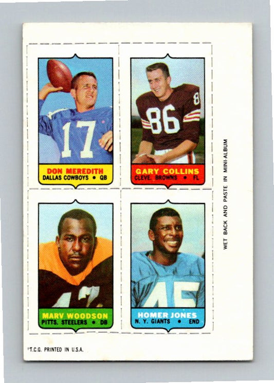 1969 Topps Jones Woodson Meredith Collins Four-in-One Singles