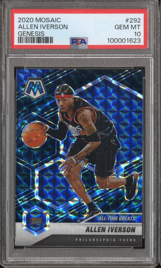 2020 Panini Mosaic Allen Iverson #292 Genesis PSA 10