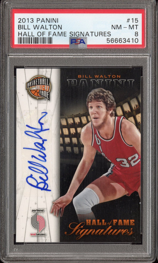 2013 Panini Hall Of Fame Signatures Bill Walton #15 PSA 8 Auto