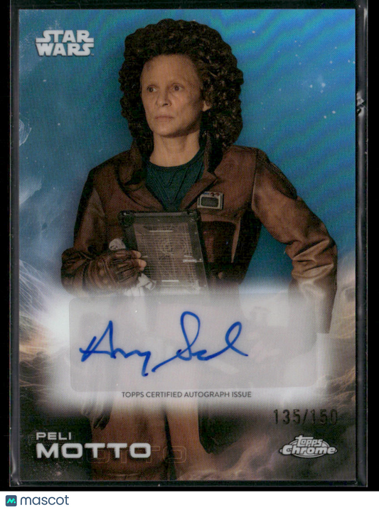 2025 Topps Chrome Star Wars Peli Motto/Amy Sedaris Blue Auto 135/150 #A-SE
