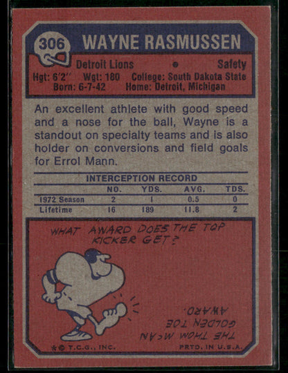 1973 Topps Wayne Rasmussen #306