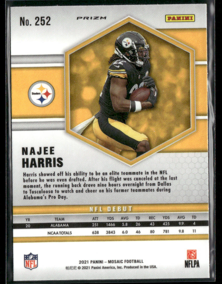 2021 Panini Mosaic Najee Harris #252 Pink Camo NFL Debut