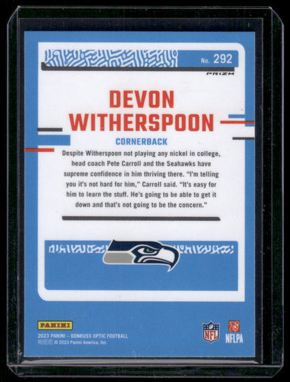 2023 Panini Donruss Optic Football Devon Witherspoon #292 Blue Rated Rookie