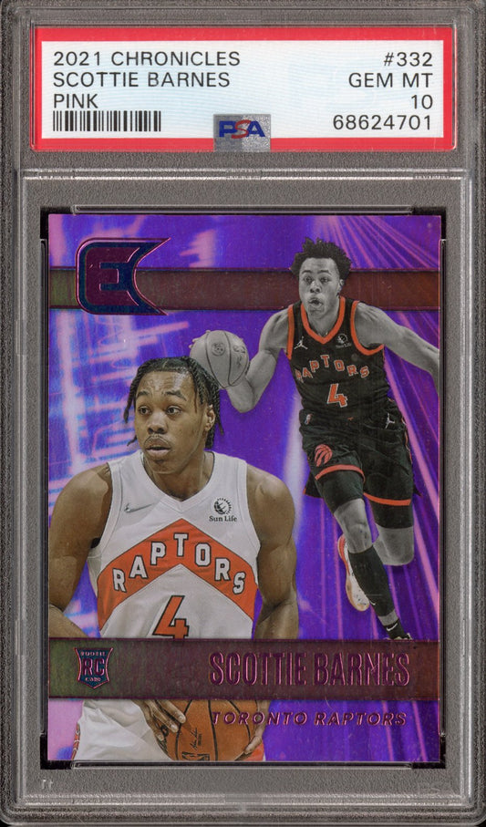 2021 Panini Chronicles Scottie Barnes #332 Pink PSA 10