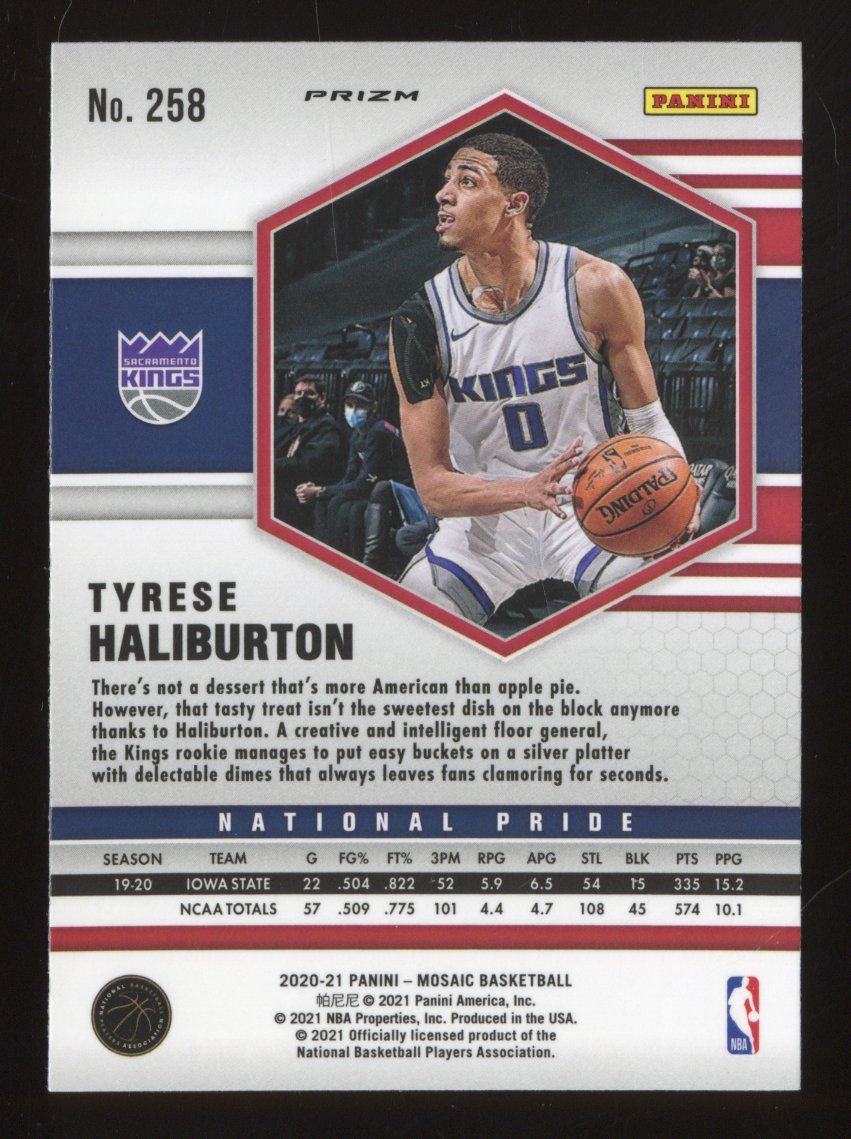 2020-21 Panini Mosaic Tyrese Haliburton #258 Fast Break