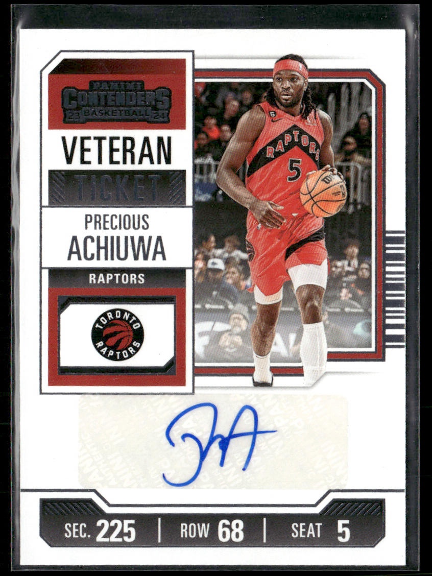 2023-24 Panini Contenders Precious Achiuwa #VTR-PAR Veteran Ticket Auto