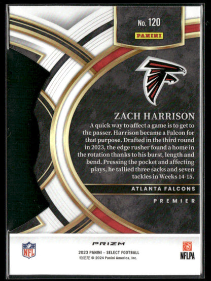 2023 Panini Select Zach Harrison #120 Die Cut RC