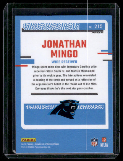 2023 Panini Optic Jonathan Mingo #215 Pink Prizm Rated Rookie