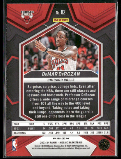 2023-24 Panini Mosaic Demar DeRozan #82 Silver Prizm