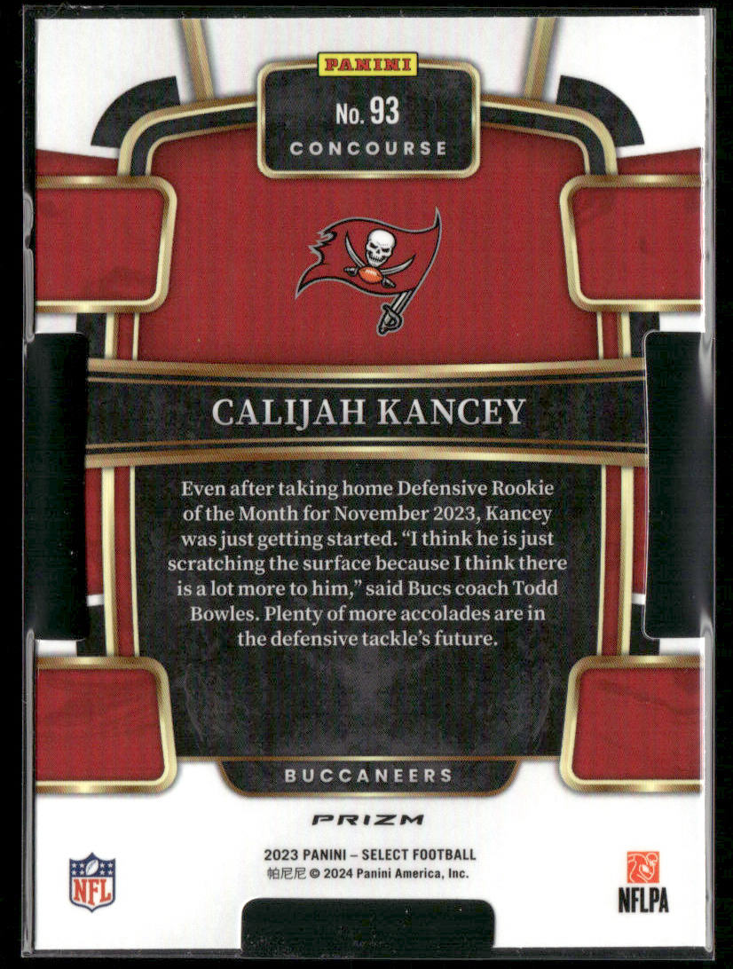 2023 Panini Select Calijah Kancey #93 Die Cut RC