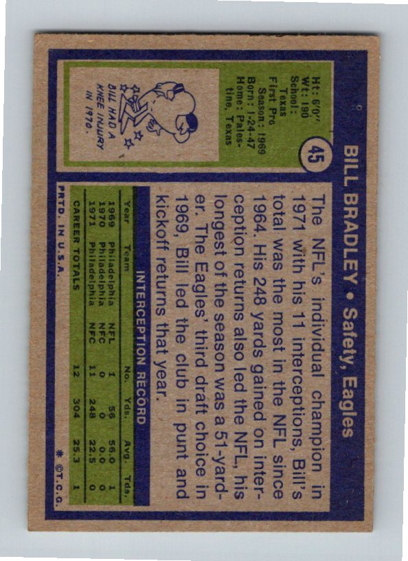 1972 Topps Bill Bradley #45