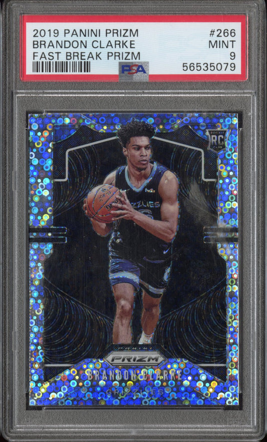 2019 Panini Prizm Brandon Clarke #266 Fast Break Prizm Rookie PSA 9