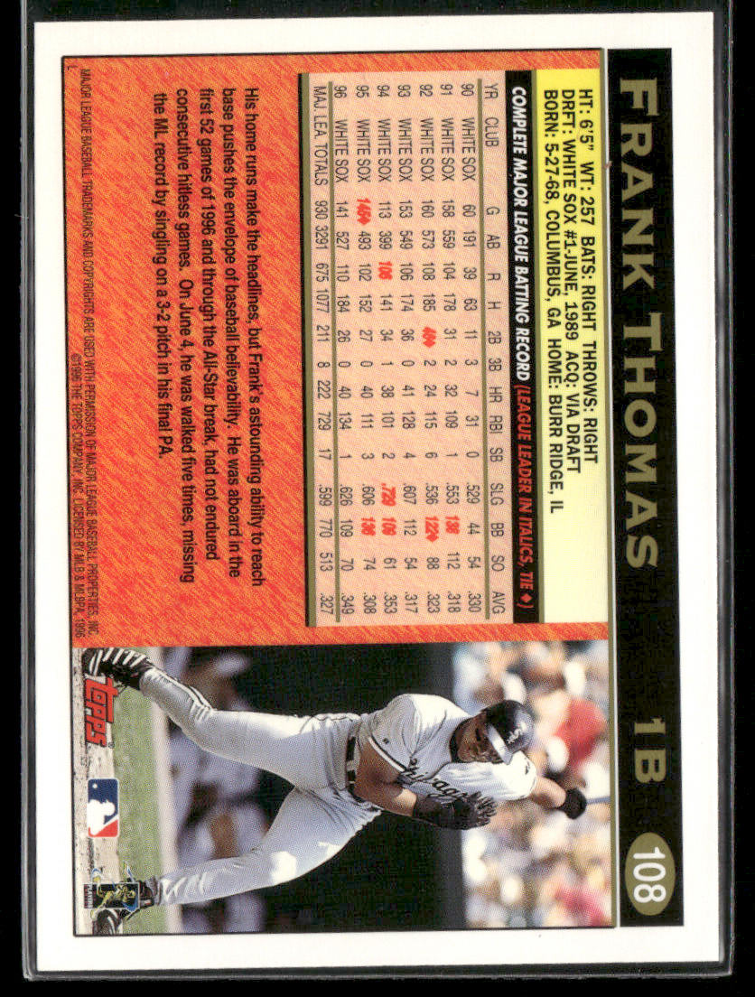 1997 Topps Frank Thomas #108