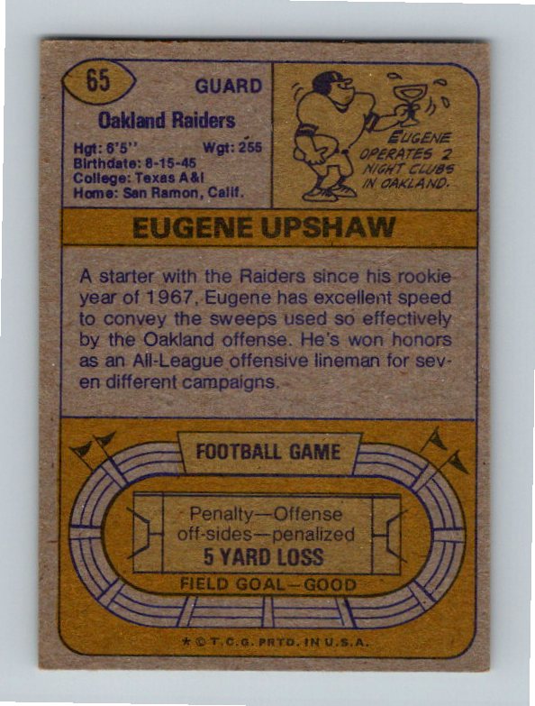 1974 Topps Eugene Upshaw #65