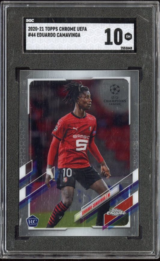 2020-21 Topps Chrome Uefa Eduardo Camavinga #44 SGC 10