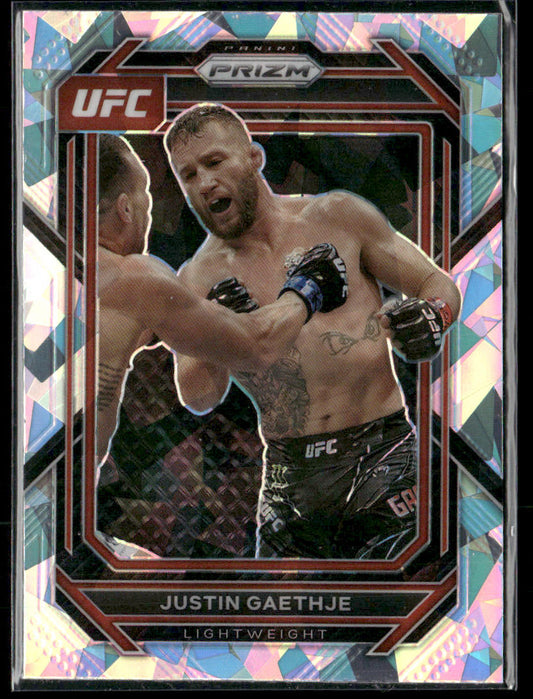 2023 Panini Prizm Justin Gaethje #110 Cracked Ice