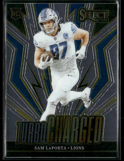 2023 Panini Select Sam Laporta #TUR-SLA Turbo Charged Rookie