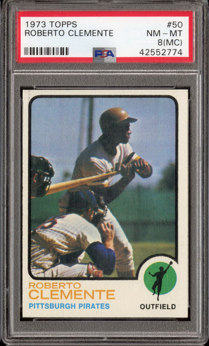 1973 Topps Roberto Clemente #50 MC PSA 8