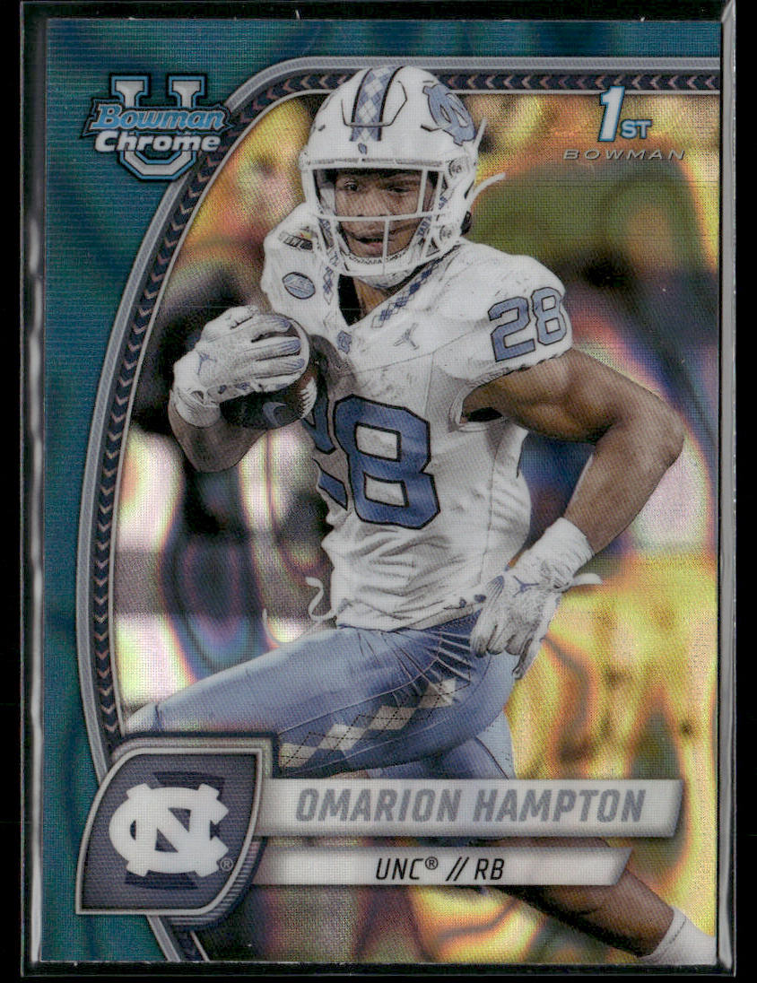 2024 Bowman Chrome University Omarion Hampton #198 Teal Aqua