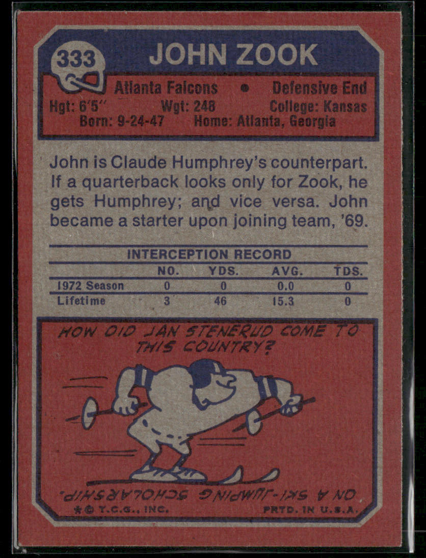 1973 Topps John Zook #333