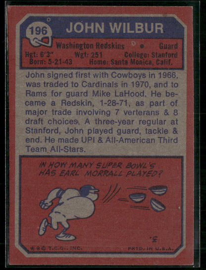 1973 Topps John Wilbur #196