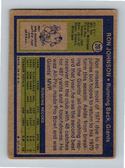 1972 Topps Ron Johnson #207