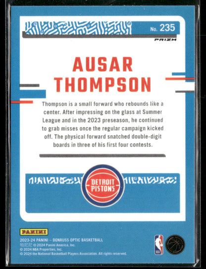 2023-24 Panini Donruss Optic Ausar Thompson #235 Purple Shock Rated Rookie