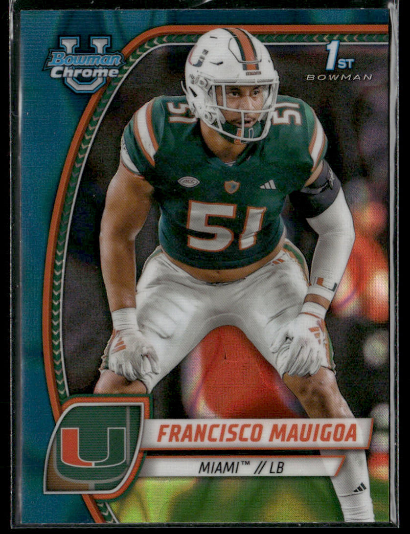 2024 Bowman Chrome University Francisco Mauigoa #30 Teal Lava