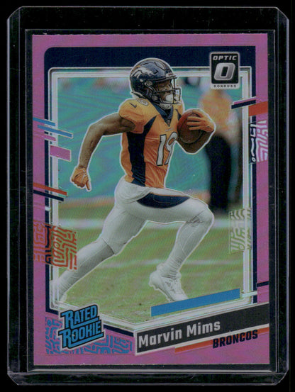 2023 Panini Donruss Optic Marvin Mims #231 Pink Prizm Rated Rookie