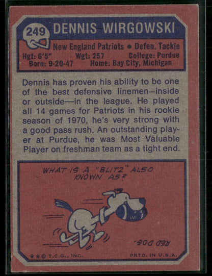 1973 Topps Dennis Wirgowski #249