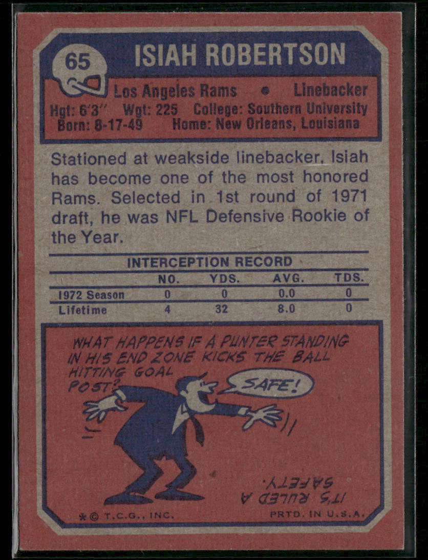 1973 Topps Isiah Robertson #65