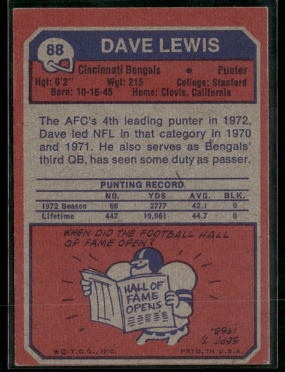 1973 Topps Dave Lewis #88