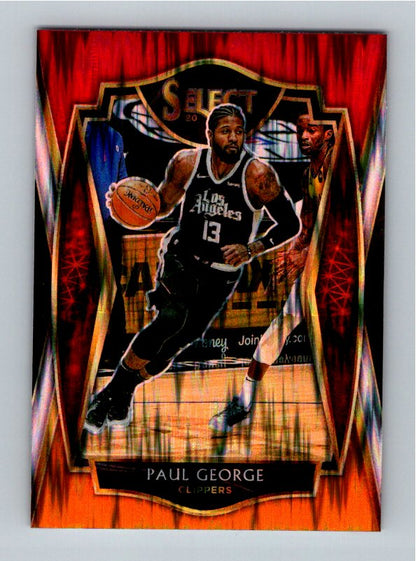 2021 Panini Select Paul George #156 Red/Orange Shimmer Premium Level