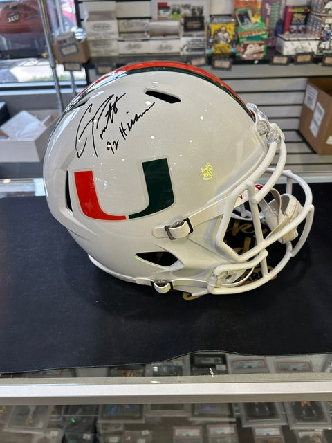 Gino Torretta Miami Hurricanes Signed Football Helmet Hemlet