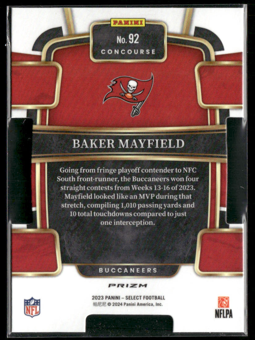 2023 Panini Select Baker Mayfield #92 Die Cut