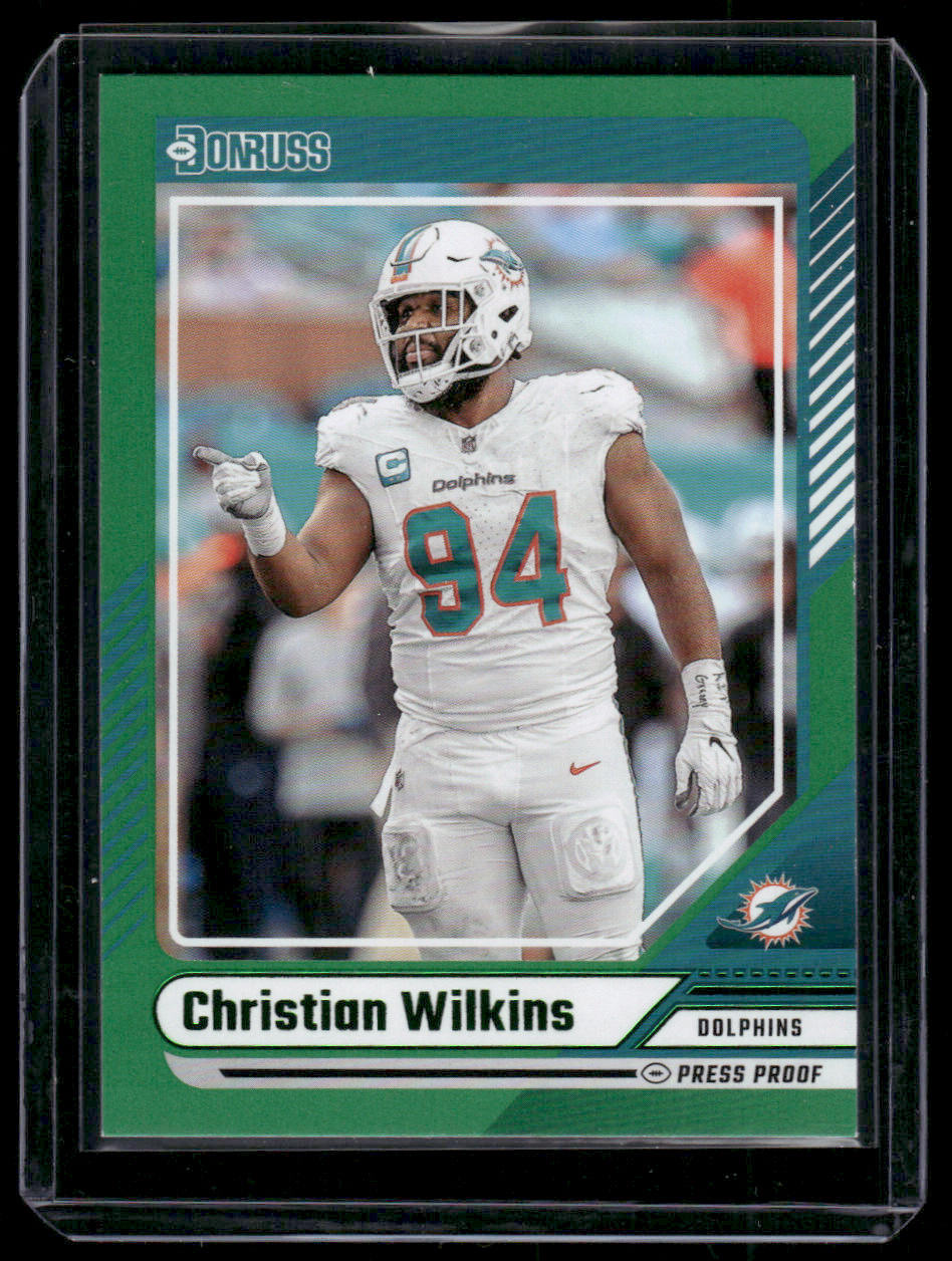 2024 Panini Donruss Christian Wilkins #284 Green Press Proof