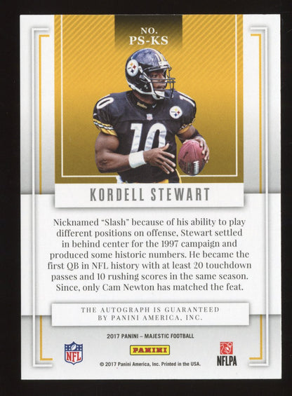 2017 Panini Majestic Kordell Stewart #PS-KS Team Pedigree Red Autograph /25