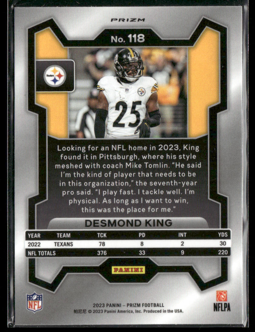 2023 Panini Prizm Desmond King #118 Silver Prizm