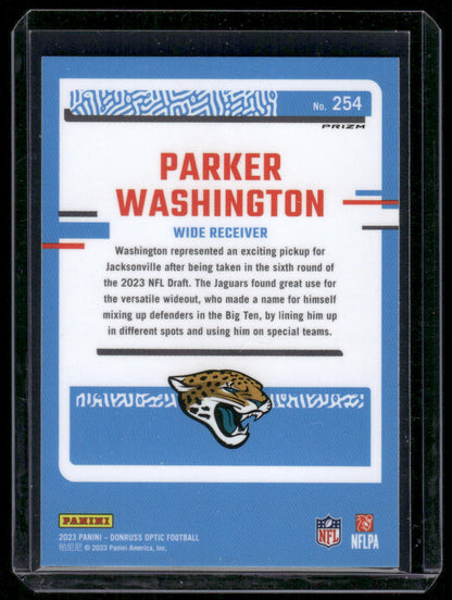 2023 Panini Donruss Optic Parker Washington #254 Holo Prizm Rated Rookie