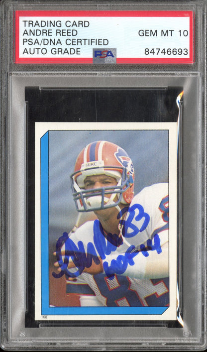 1986 Topps Andre Reed #186 Mini Autograph PSA Auto 10