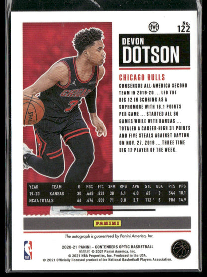 2020-21 Contenders Optic Devon Dotson #122 Auto