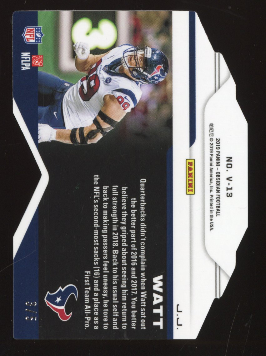 2019 Panini Obsidian J.J. Watt #V-13 Red 3/5