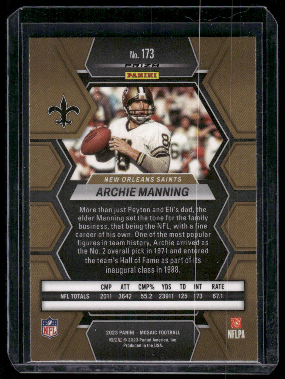 2023 Panini Mosaic Archie Manning #173 Green Mozaic