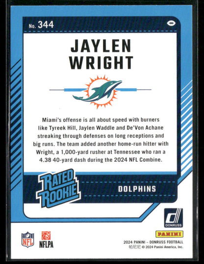 2024 Donruss Jaylen Wright #344 Rated Rookie