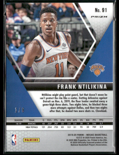 2019-20 Panini Mosaic Basketball Frank Ntilikina #91 Gold Snakeskin 1/8