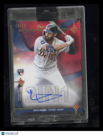 2023 Topps Luminaries Riley Greene #HK-RG1 Red RC Rookie Auto 07/10